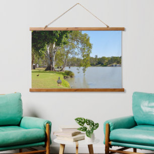 River Murray Australia With Ducks, Wall Hanging Tapestry