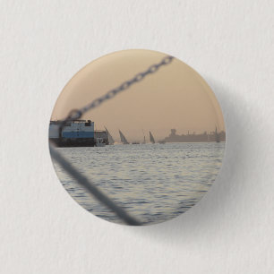 River Nile Sunset Badge 1 Inch Round Button