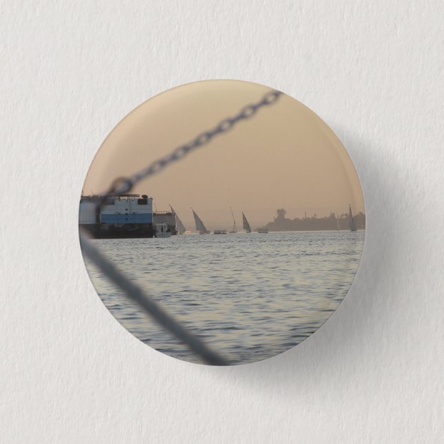 River Nile Sunset Badge 1 Inch Round Button (Front)