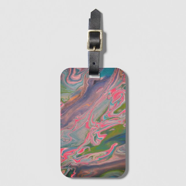 River of Colours Flow Paint Art Luggage Tag (Front Vertical)