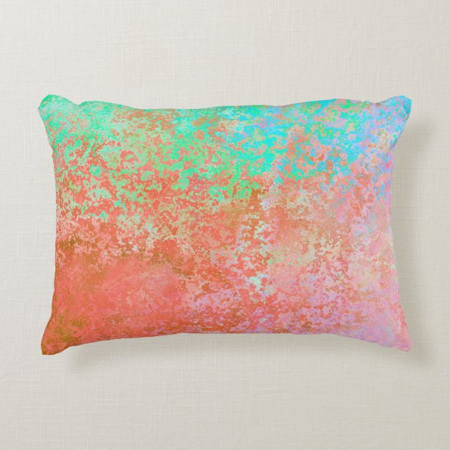 River of Fire Orange Alcohol Ink Abstract Accent Pillow (Front)
