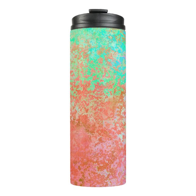 River of Fire Orange Alcohol Ink Abstract Thermal Tumbler (Front)