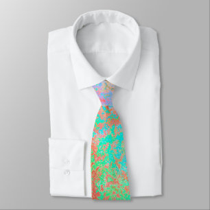 River of Fire Orange Alcohol Ink Abstract Tie