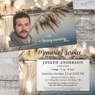 River of Life Photo Funeral Memorial Service Invitation