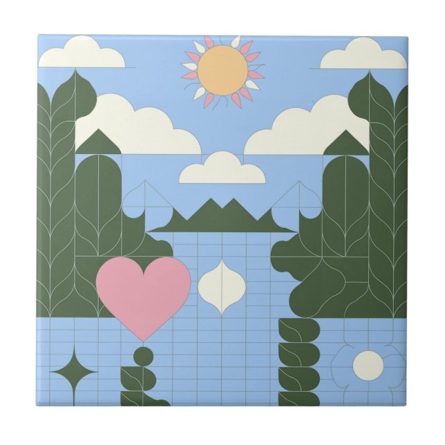  "River of Light" (River & Sun Backdrop) Tile (Front)