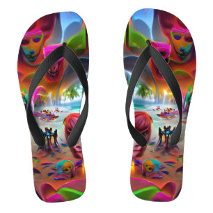 River of Souls Beach Custom Created Flip Flops