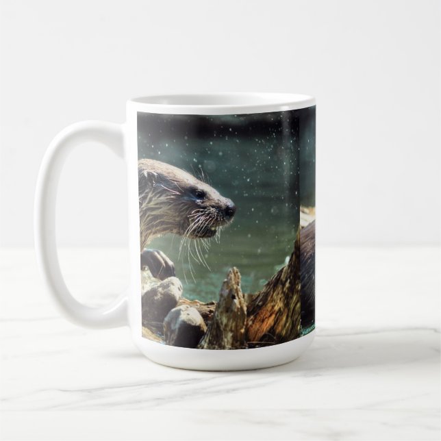 River Otter Animal-lover's Wildlife Photo Coffee Mug (Left)