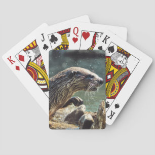 River Otter Animal-lover's Wildlife Photo Playing Cards