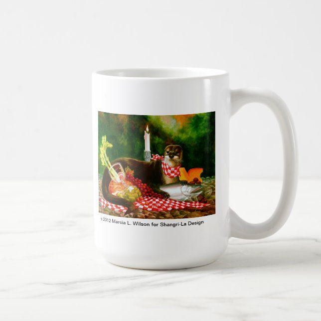 River Otter Invades Picnic Spread Coffee Mug (Right)