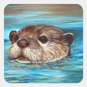 River Otter Square Sticker