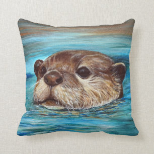 River Otter Throw Pillow