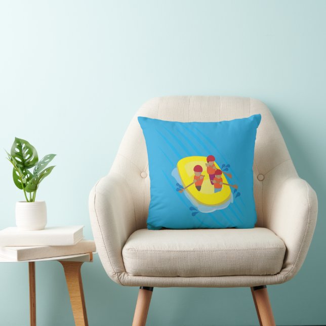River Rafting Throw Pillow (Chair)