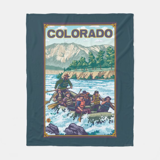 River RaftingColorado Fleece Blanket (Front)