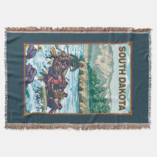 River RaftingSouth Dakota Throw Blanket
