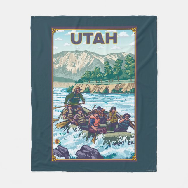 River RaftingUtah Fleece Blanket (Front)