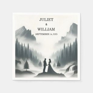 River Rain Cloud Nature Smoky Mountain Wedding Napkin