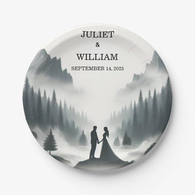 River Rain Cloud Nature Smoky Mountain Wedding Paper Plate (Front)