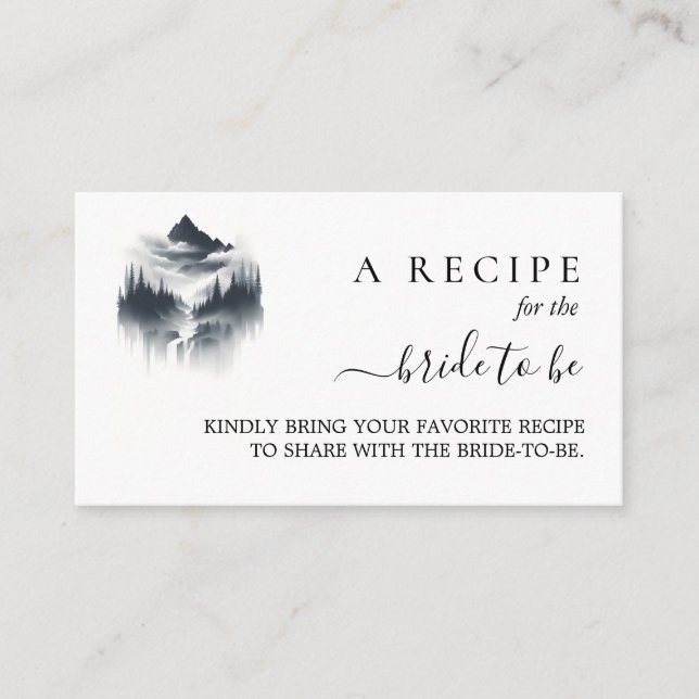 River Rain Cloud Smoky Mountain Bridal Shower Enclosure Card (Front)
