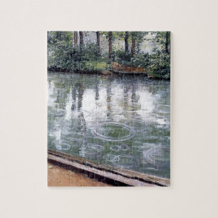 River Rain Water Boat painting Jigsaw Puzzle