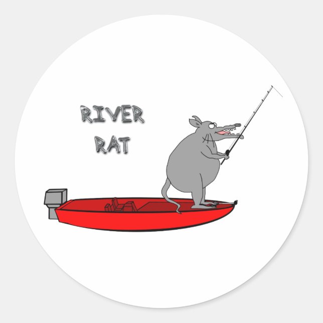 river rat classic round sticker (Front)