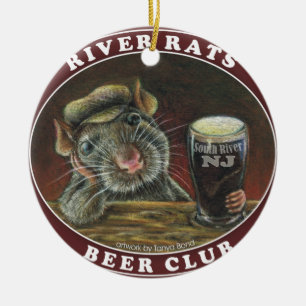 River Rats Beer Club Ceramic Ornament
