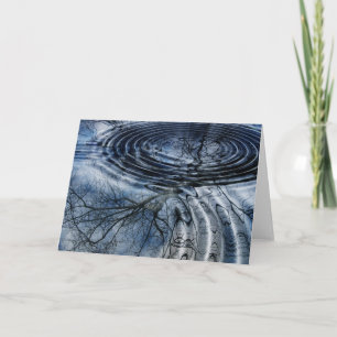 River Ripples Rings Birch Tree Branch Reflection Card