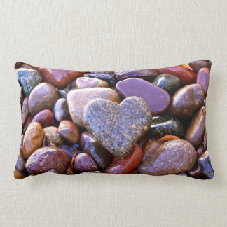 River Rock Heart, Lumbar pillow, w/Scripture Verse Lumbar Pillow