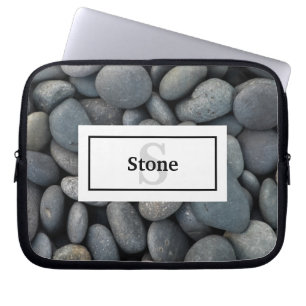 River Rock Pile with Name and Monogram Laptop Sleeve