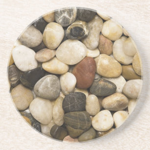 River Rock Stone Background - Customized Template Coaster