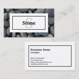 River Rocks with Name and Monogram Business Card