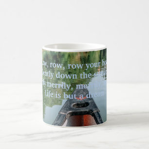 river row boat green blue coffee mug