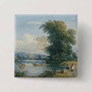 River Scene 2 Inch Square Button