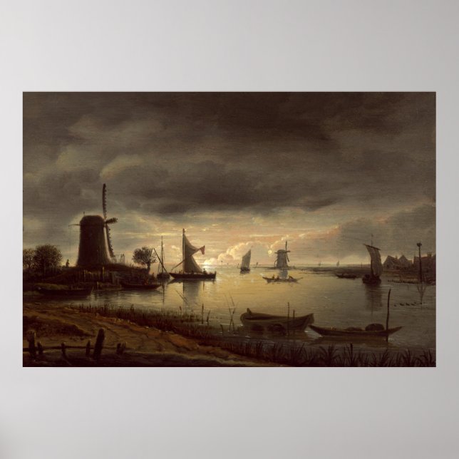 River Scene - Anthonie van Borssom Poster des Beau (Devant)
