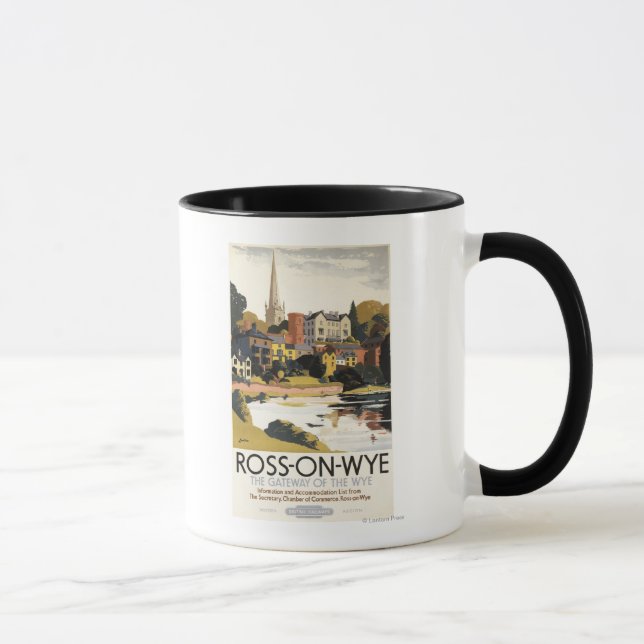 River Scene of Town British Railways Poster Mug (Right)
