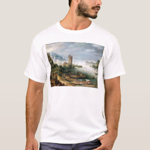 River Scene with a Ruined Tower T-Shirt