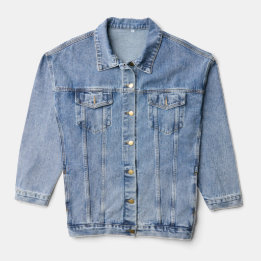river scene with hot air balloons denim jacket