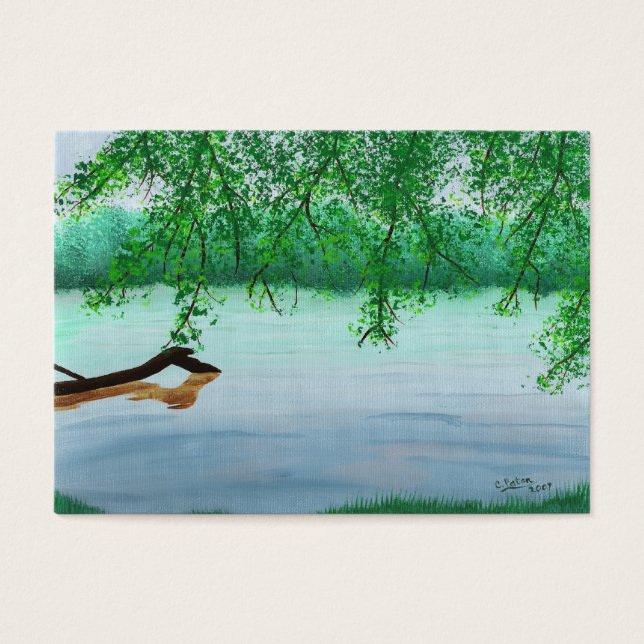 River Scene with Log Artist Trading Card (Front)