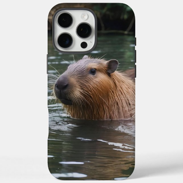"River Serenity: Capybaras Swimming in the Flow" Case-Mate iPhone Case (Back)