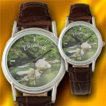 River South 0365 Leather Watch<br><div class="desc">Painting "River South 0365" Collection Personalize on the product page or click the "Customize" button for more design options. Designed from my painting capturing a river I discovered on a trip south of Puerto Vallarta on the way to a Tequila Ranch. Located just south of Puerto Vallarta, Mexico. Matching products...</div>