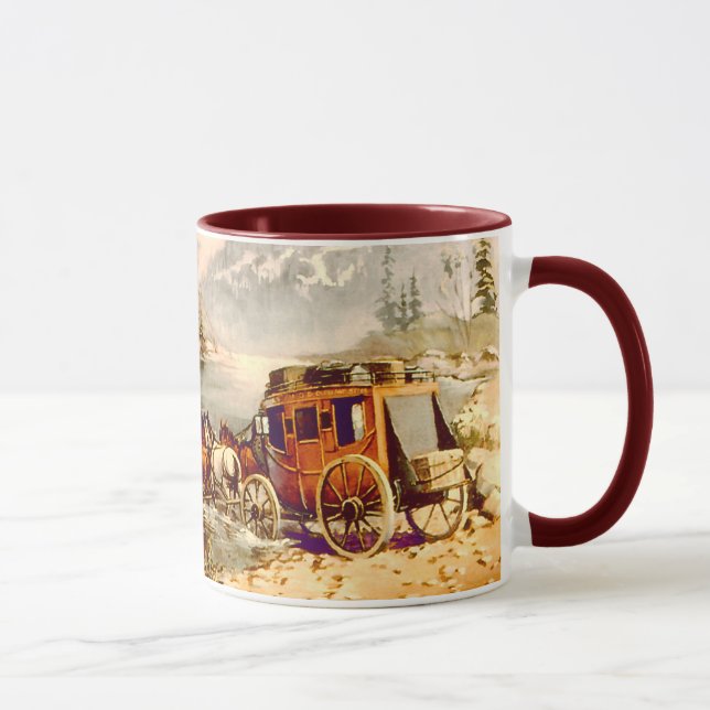 RIVER STAGECOACH CROSSING by SHARON SHARPE Mug (Right)