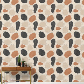 River Stone Forms Organic Modern Wallpaper