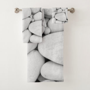 River Stone Pattern #3 #bw #stones #decor #art Bath Towel Set