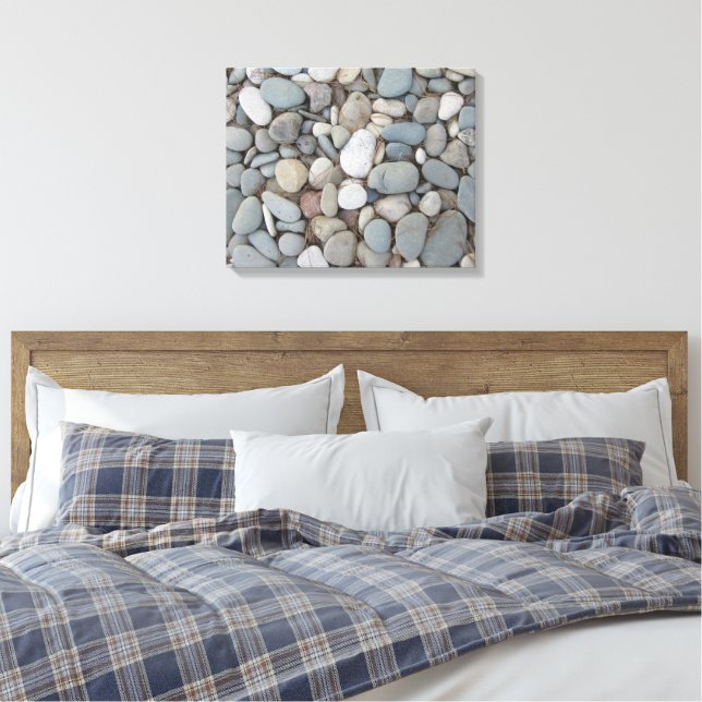 River Stones Fall Autumn Patterns  Canvas Print (Insitu(Bedroom))