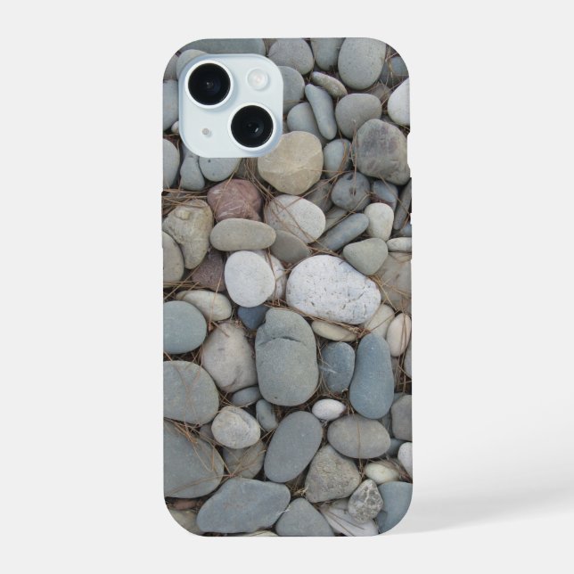 River Stones Fall Autumn Patterns iPhone 15 Case (Back)
