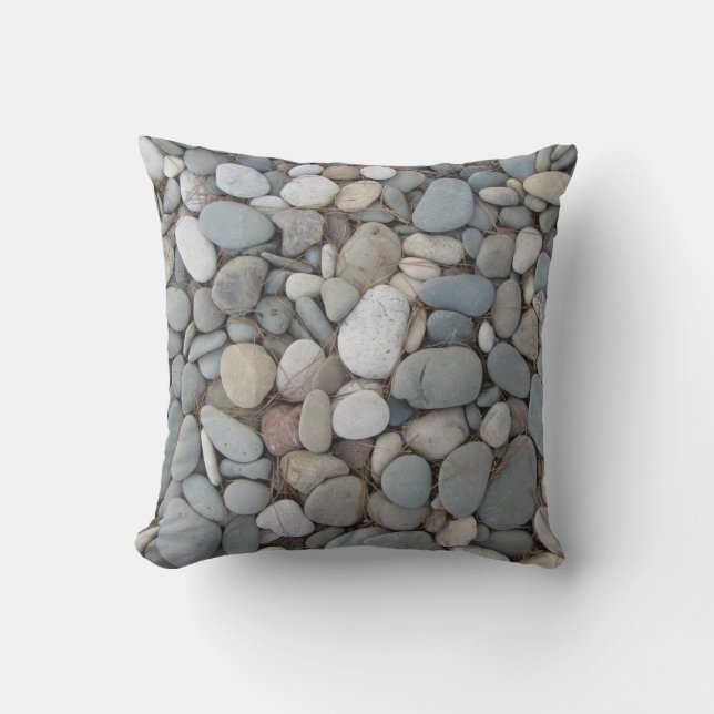 River Stones Fall Autumn Patterns Throw Pillow (Front)