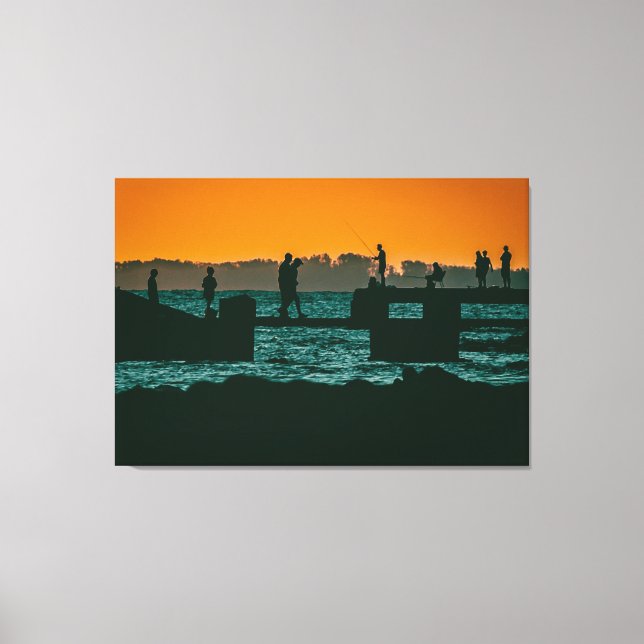 River sunset landscape, montevideo, uruguay canvas print (Front)