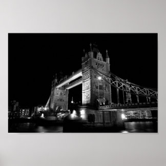 River thames and Tower Bridge at Night Poster