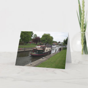River Thames at Chertsey Lock Greeting Card