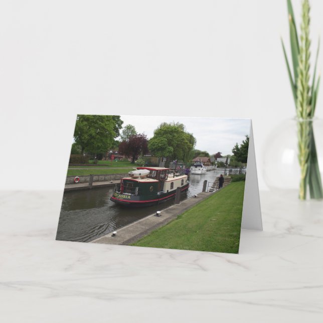River Thames at Chertsey Lock Greeting Card (Front)