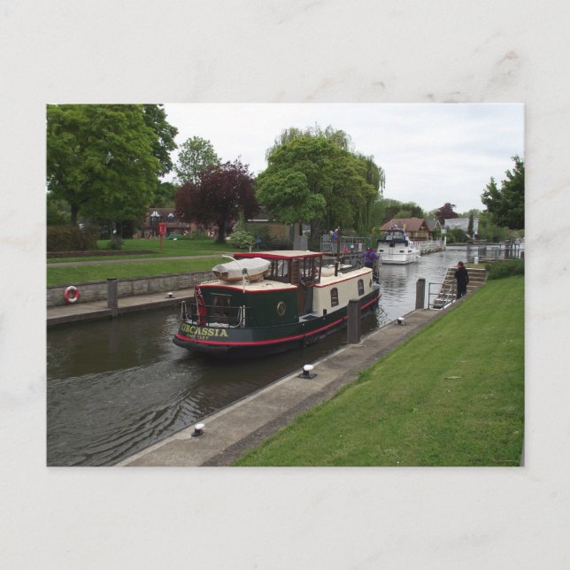River Thames at Chertsey Lock Postcard (Front)